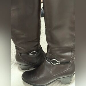 Clarks Dark Brown Heeled Boots